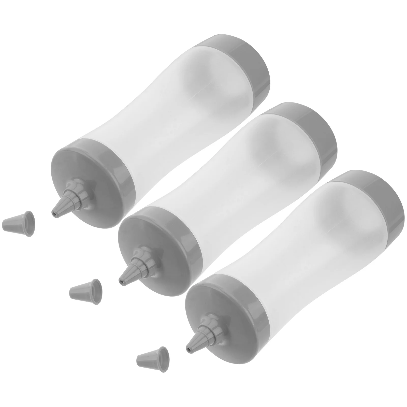 

3Pcs Squeeze Sauce Bottles Easy Pour Label Identify Condiments for Home Kitchen Bbq Trips Grey Squeeze Bottle