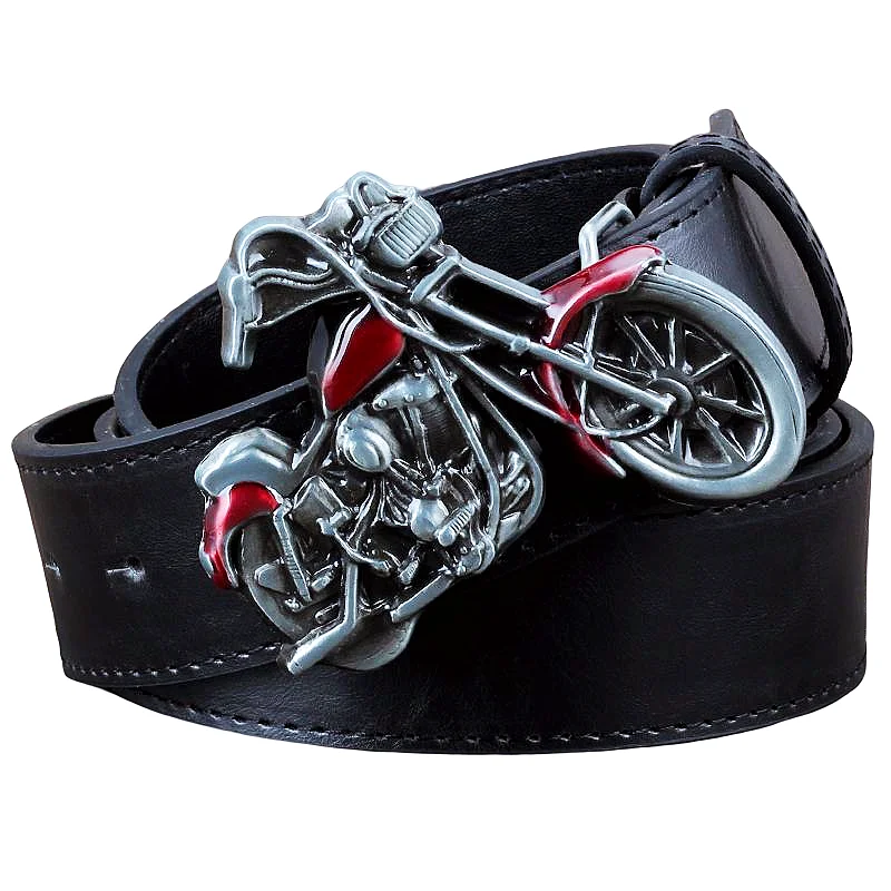 Ceinture de motard vintage en cuir pour homme, RapHurbike Ride Wind and Freedom