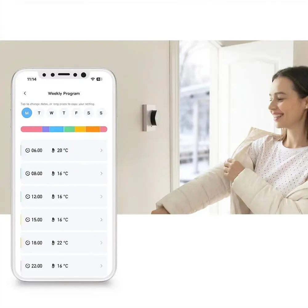 Smart WiFi Digital Heating Thermostat Knob Controller Programmable For Electric Floor Heating Gas Boiler Room Heat