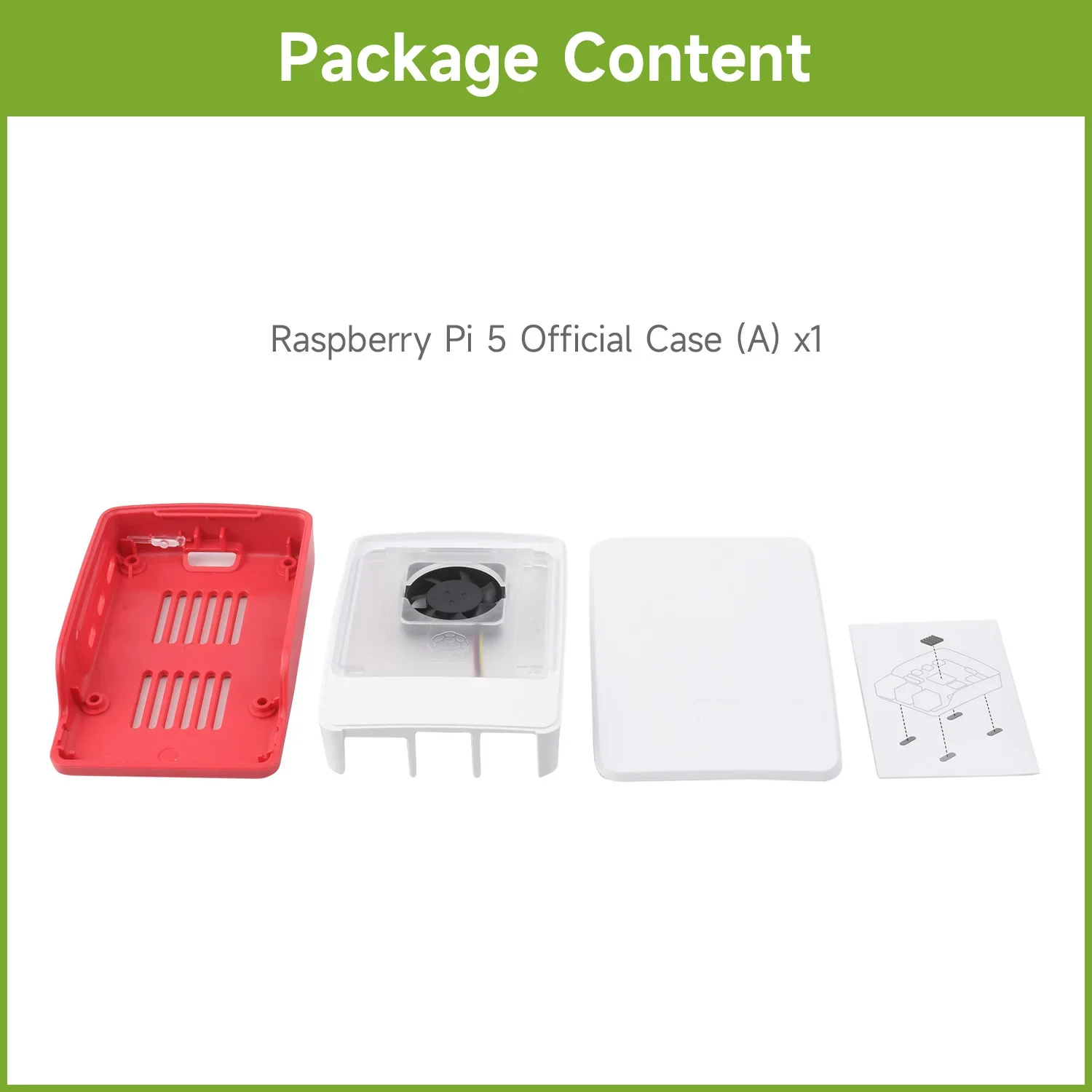 SmCpOfficial Raspberry Pi Case For Raspberry Pi 5, Built-in Cooling Fan, Red/White Color Suitable For Raspberry Pi 5
