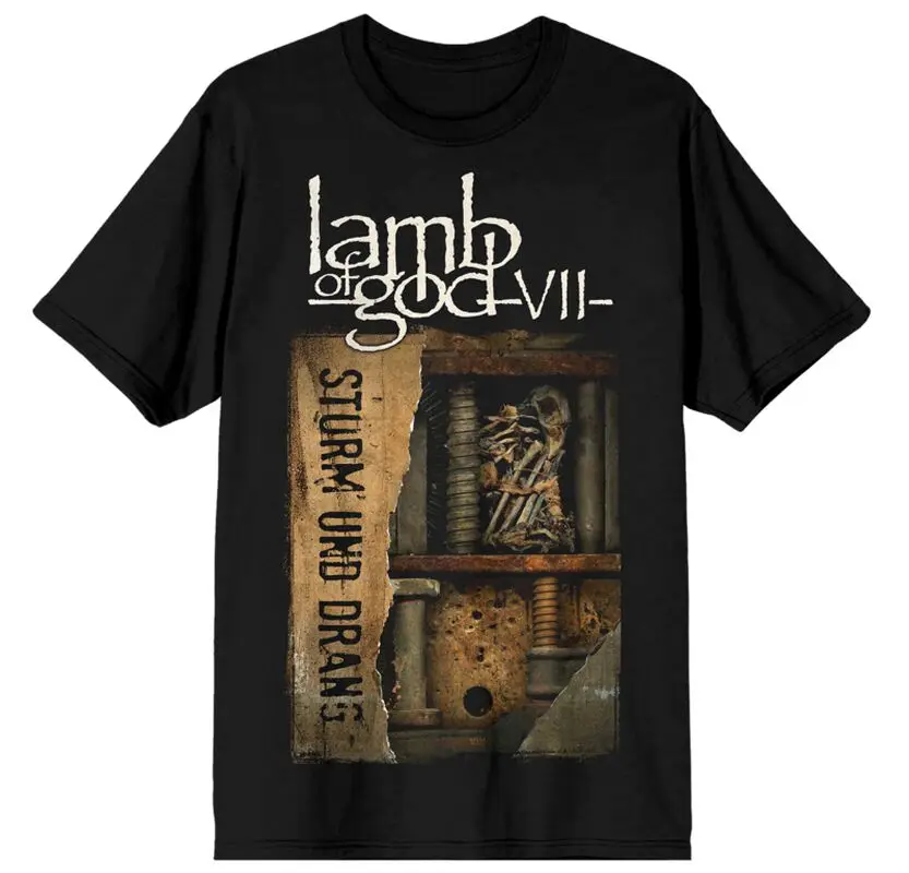 Into Oblivion Glitch Lamb of God T-Shirt Men Women Metal Rock Band Graphic Tee 100% Cotton Summer Streetwear Top