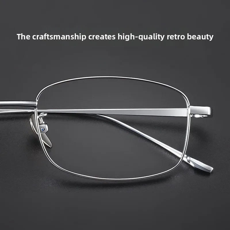 CLLOIO Ultra Light Myopia Anti Blue Light Glasses Men's Titanium Wire Small Square Frame Glasses Prescription Optical Eyeglasses