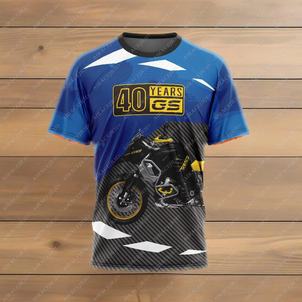 For BMW 40 Years GS R1250 ADVENTURE Motorrad Motorcycle T-Shirt Men's Motorsport Racing Team Quick Dry Jerseys Black Blue Yellow