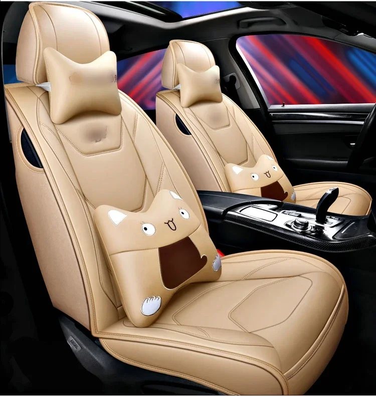 Car protector Luxury car leather seat cartoon seat covers full set universal fit for car