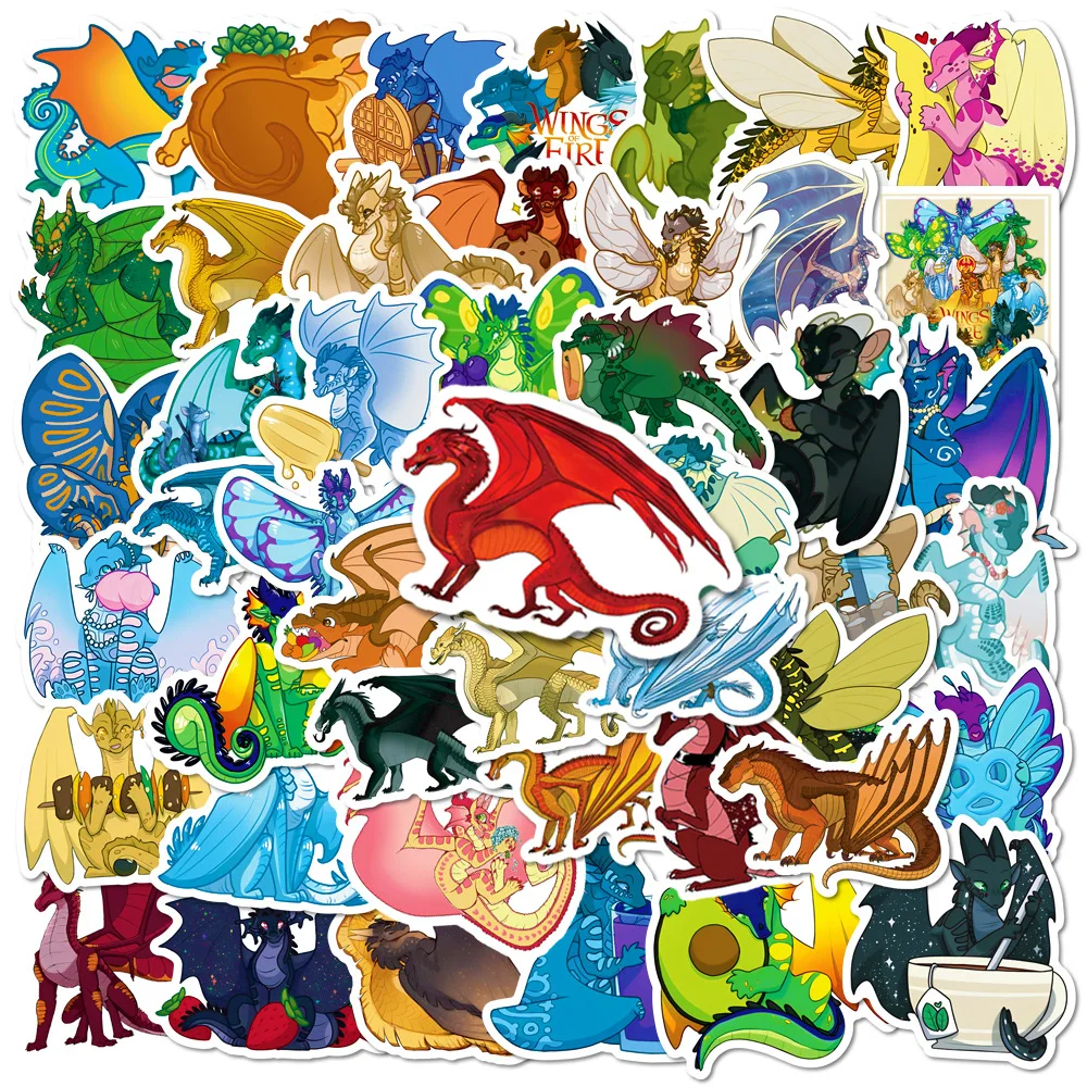 

10/30/50PCS Cartoon Fire Winged Flying Dragon Stickers Creative DIY Graffiti Water Cup Mobile Waterproof Sticker Decoration Toys