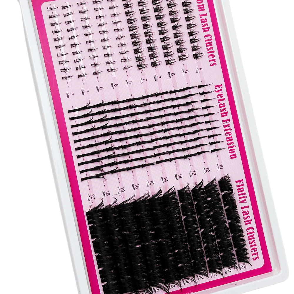 4-in-1 Wimpern-Clusters 200D Lang 6-20mm Wimpernspikes Untere Wimpern Wiederverwendbare DIY Spiky Wimpernverlängerung Manga-Clusters – Detail 5