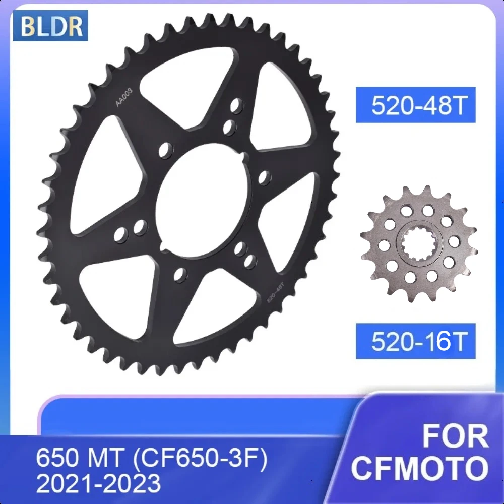 520-16T 48T Motorcycle Accessories Front Rear Sprocket Gear Wheel Kit for CF Moto 650 MT CF650-3F 2021-2023