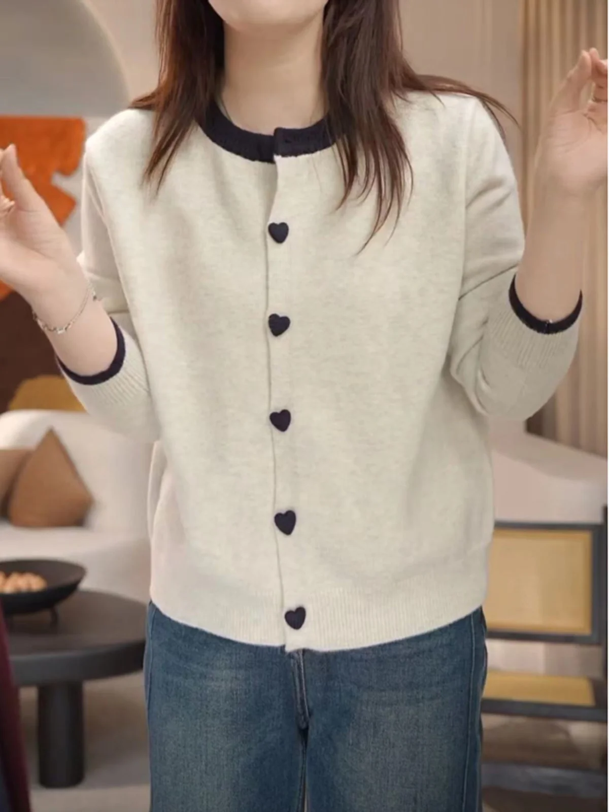 

Свитера Джемперы Кардиганы Женские стильные из чистой шерсти с животным принтом Леопардовый стандартный крой Дикие экзотические яркие модные лоскутные модные