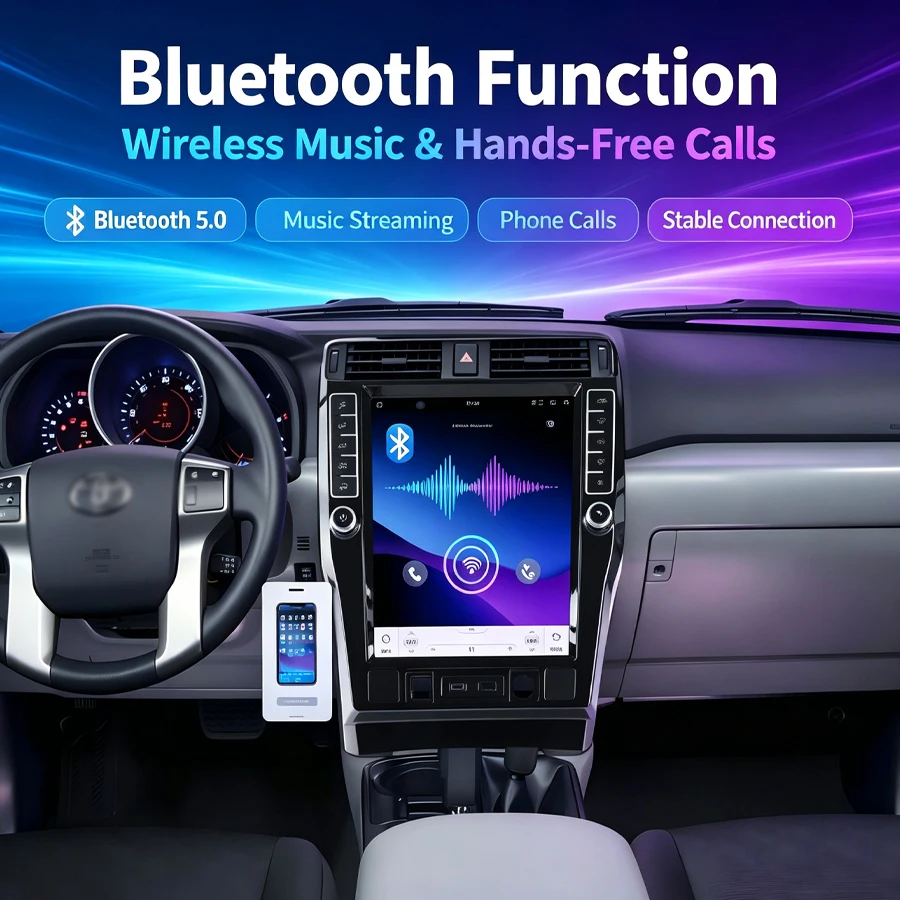 16.2inch  Android 15 Multimedia Video Player Screen GPS Navi  Car radio  Wireless CarPlay Stereo For Toyota 4Runner 2009-2023