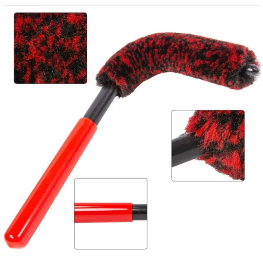 Bendable Design Car Wheel Detailing Brush Long Handle Woolies Auto Wheel Woolies Brushes Material Car Rim Tire Wash Brushes