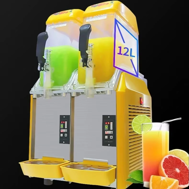 #￥Commercial Self-service Slush Ice Cream Machine Large Capacity Juice Beer Beverage Machine