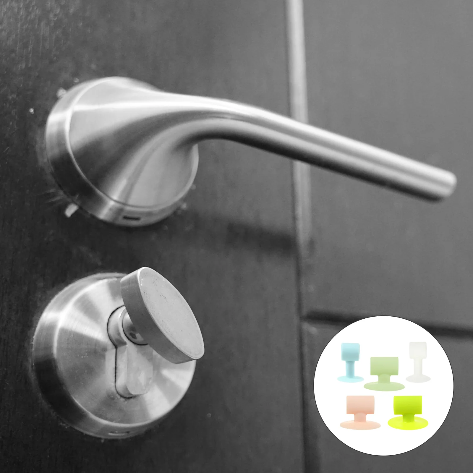 

10pcs Silicone Door Stopper Anti-Collision Wall Protector Suction Cup Door Stop For Home Office Punch Needed