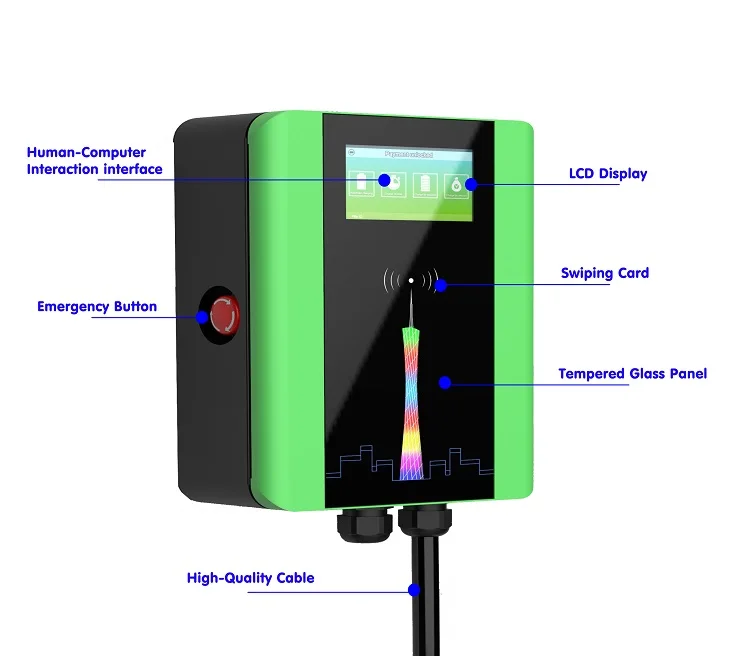 32A AC charger Electric Car European standard evse 7kw 11 kw wallbox EV charging stations for large