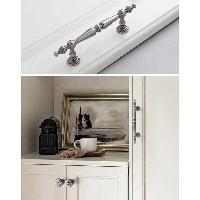 Antiker Bronze-Schubladengriff, Rostfreier Retro-Aluminiumgriff für Schrank, Kleiderschrank, Aufbewahrungstür, Schlafzimmermöbel-Upgrade – Detail 23