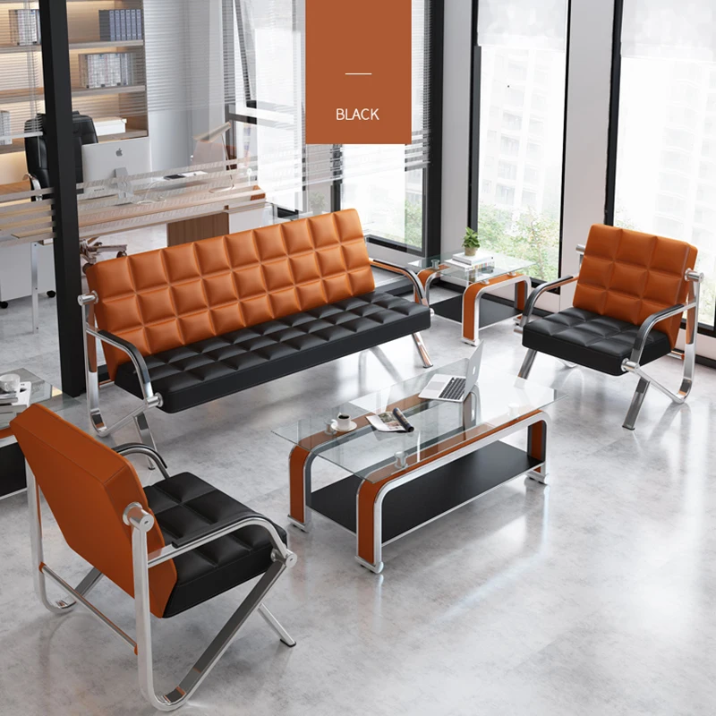 custom.New Design Modern Luxury Sofa Top Design Office 3 Sets Black Waiting Chair