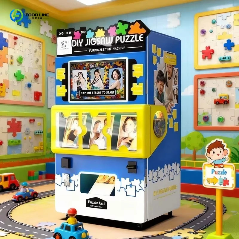 2026 New Jigsaw Vending Machine Touch Display DIY Picture Puzzle Self-Serving Cashless & Coin for Mall Customized