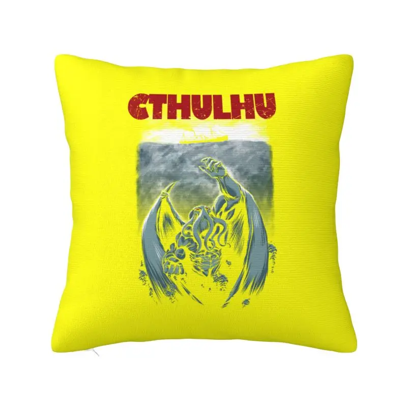 Custom Parody Cthulhus Lovecraft Luxury Throw Pillow Cover Horror Movie Car Cushion