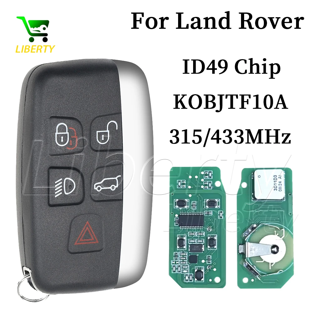 Liberty For Range Rover 2011+ Smart Remote Key 5 Button 433MHz ID49 Chip Transponder FCC ID: KOBJTF10A Keyless Go Proximity Card