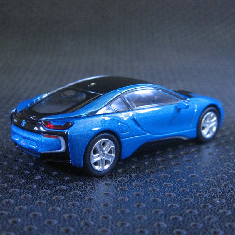 Diecast 1:64 Scale BMW I8 Silver Simulation Alloy Car Model Static Display Collectible Toy Gift Souvenir Decoration