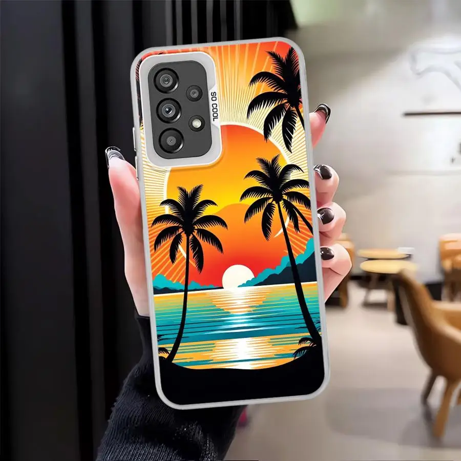 عودة غطاء الهاتف حقيبة لهاتف سامسونج غالاكسي A02 A03 A72 A06 A07 A71 A51 A52 A10 A20 A56 A04 A05 A54 A55 A30 A50 عطلة الغروب #4