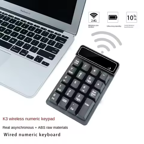 Mini 2.4G Wireless USB Wired Numeric Keypad 19 Keys Digital Number Pad Numpad Keyboard for Windows XP/7/8 Laptop PC Office