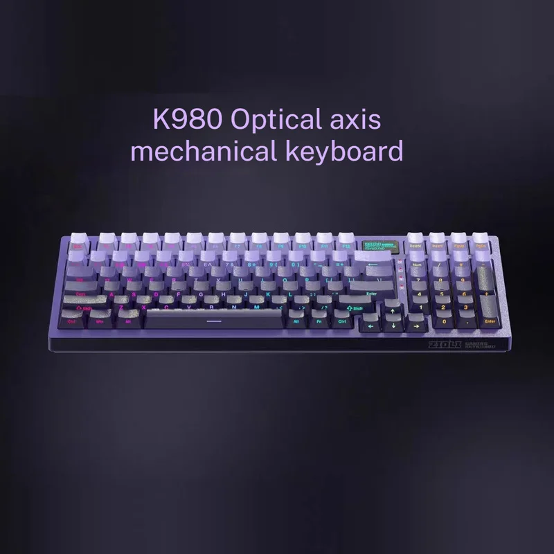 K980 Mechanical Wired Keyboard 98 Key RGB USB Interface Dust Splash Proof Hot Plug Professional Gaming Esports Optical Axis