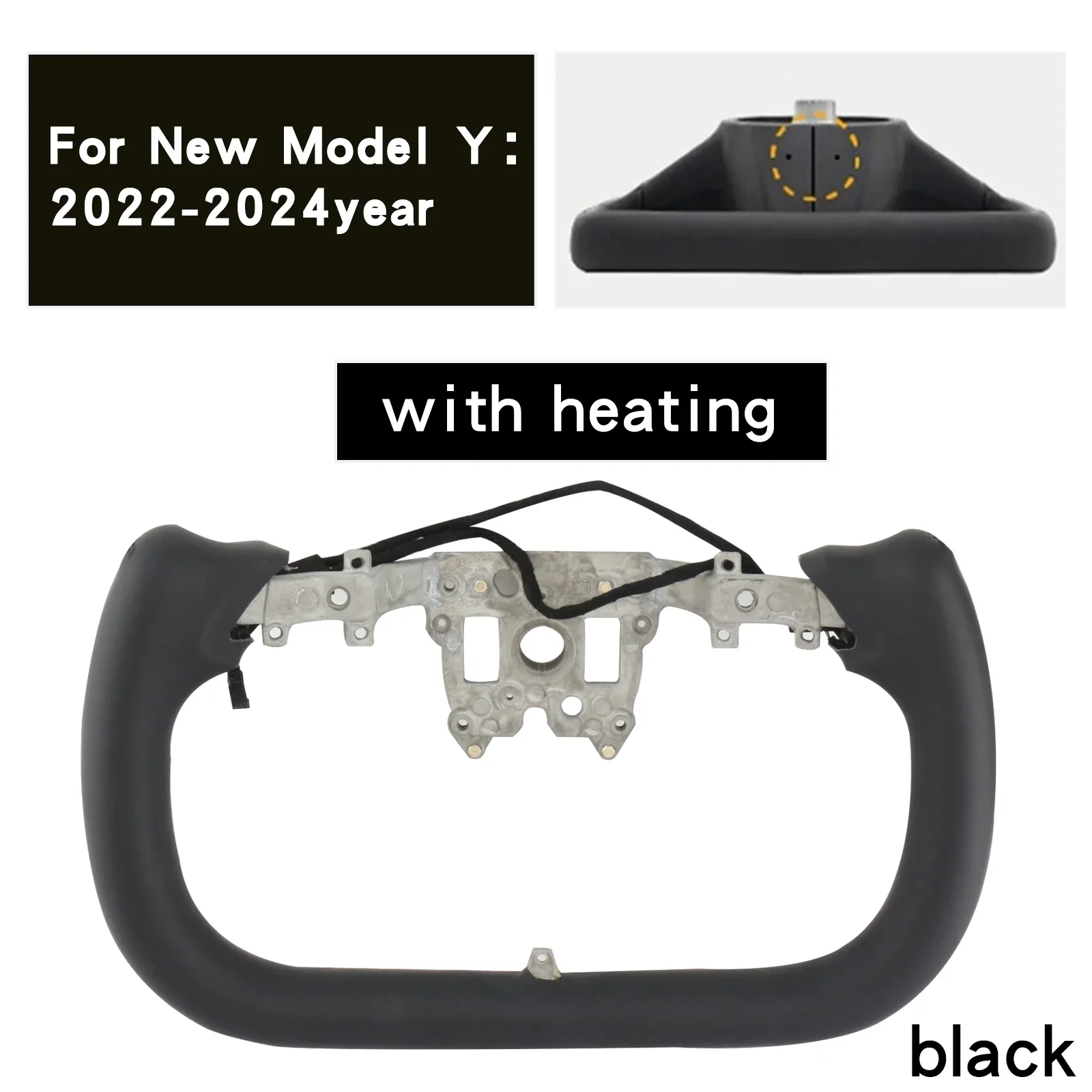 For Yoke Tesla Model 3 Model Y Universal Sports Steering Wheel Carbon Fiber Classic White Accessories Leather Steering Handle image 3