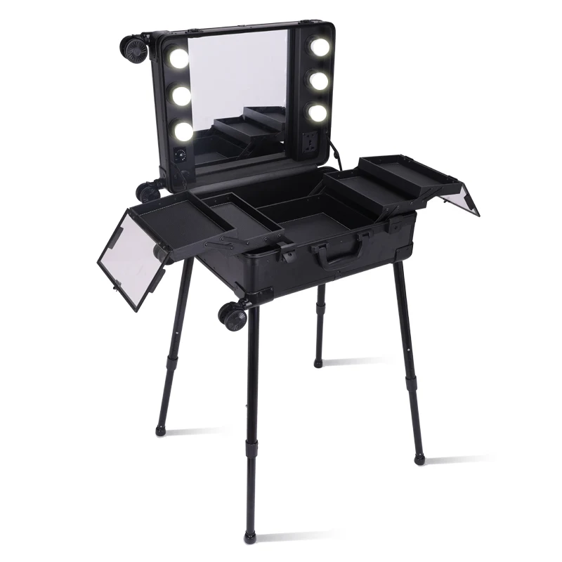 Promotional Special OBOX Cosmetic Case Professional with Makeup Artist with Light 22 Inch 24 Inch Bulb Type with Bracket Trolley