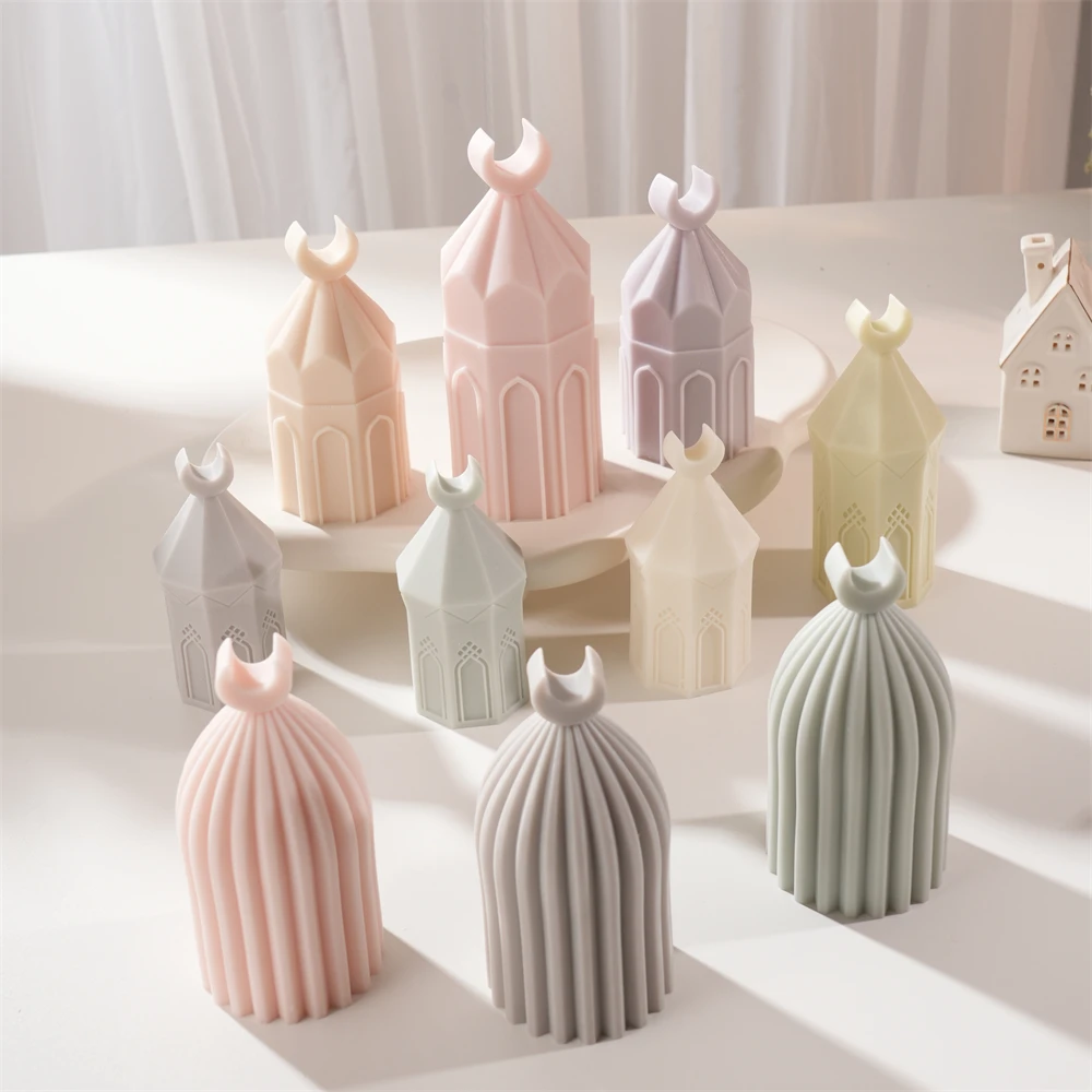 

Moon Pillar Candle Ramadan Kareem Decor Silicone Mold Pillar Candle Islamic Muslim Mould Soy Wax Mold Eid Mubarak Ramadan Decor