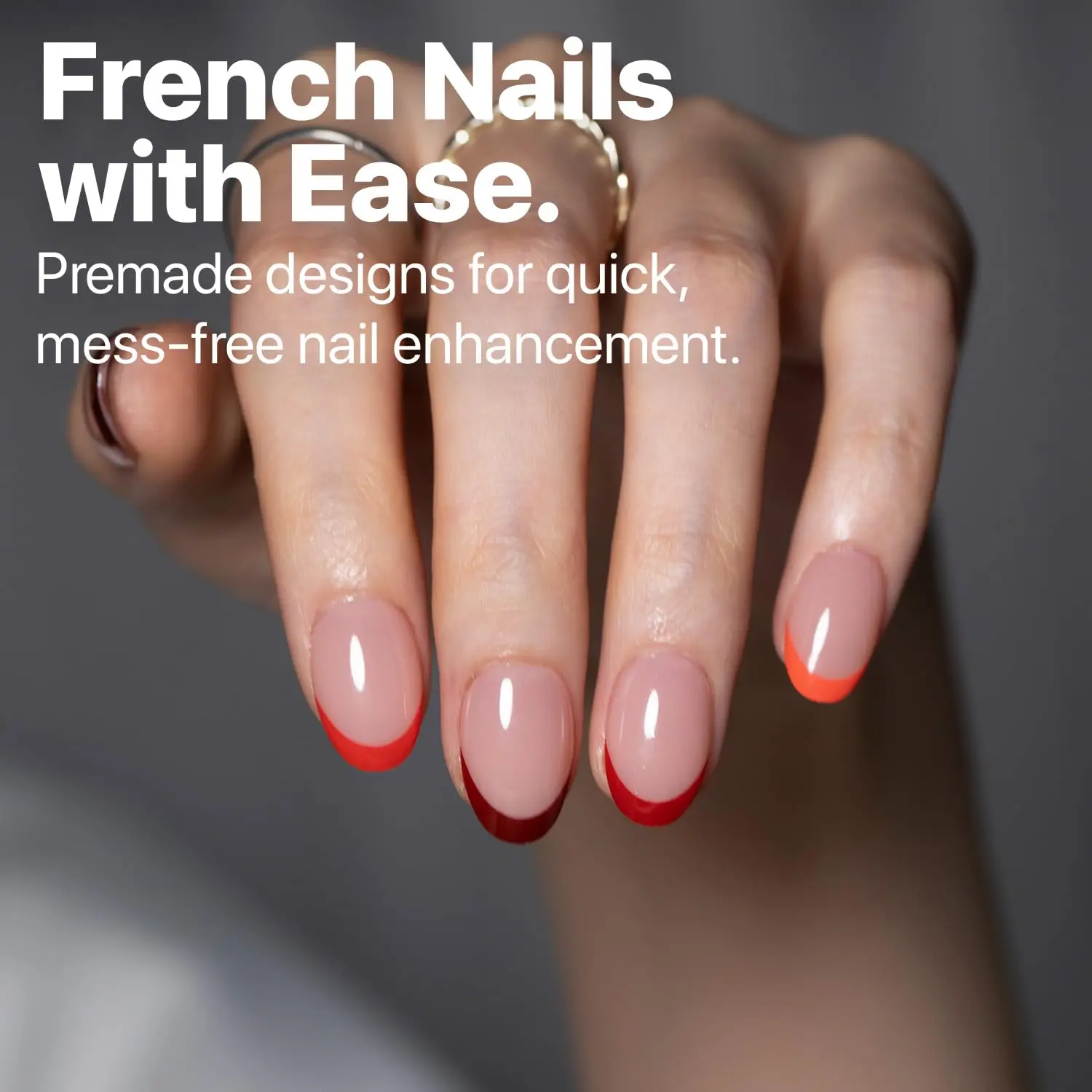 Ongles à pression rouge français – Forme d'amande, légers et confortables pour un usage toute la journée