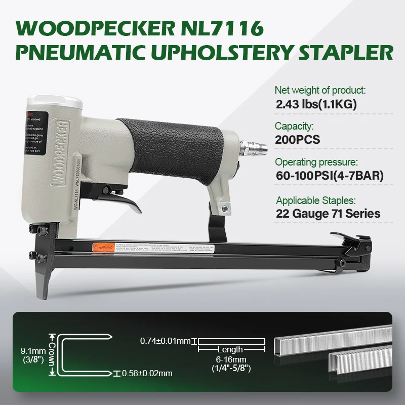 

NL7116 indoor decoration extended nail compartment, pneumatic stapler, 71 series U-shaped stapler, household stapler