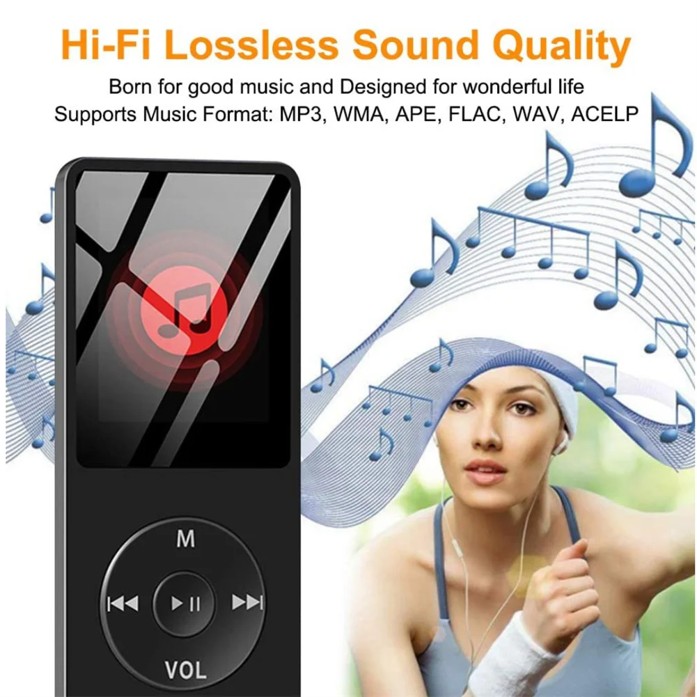 Mini Bluetooth MP3 Music Player Non-destructive Portable Mp4 Walkman FM Radio Card External Ultra-thin Recording For Phones