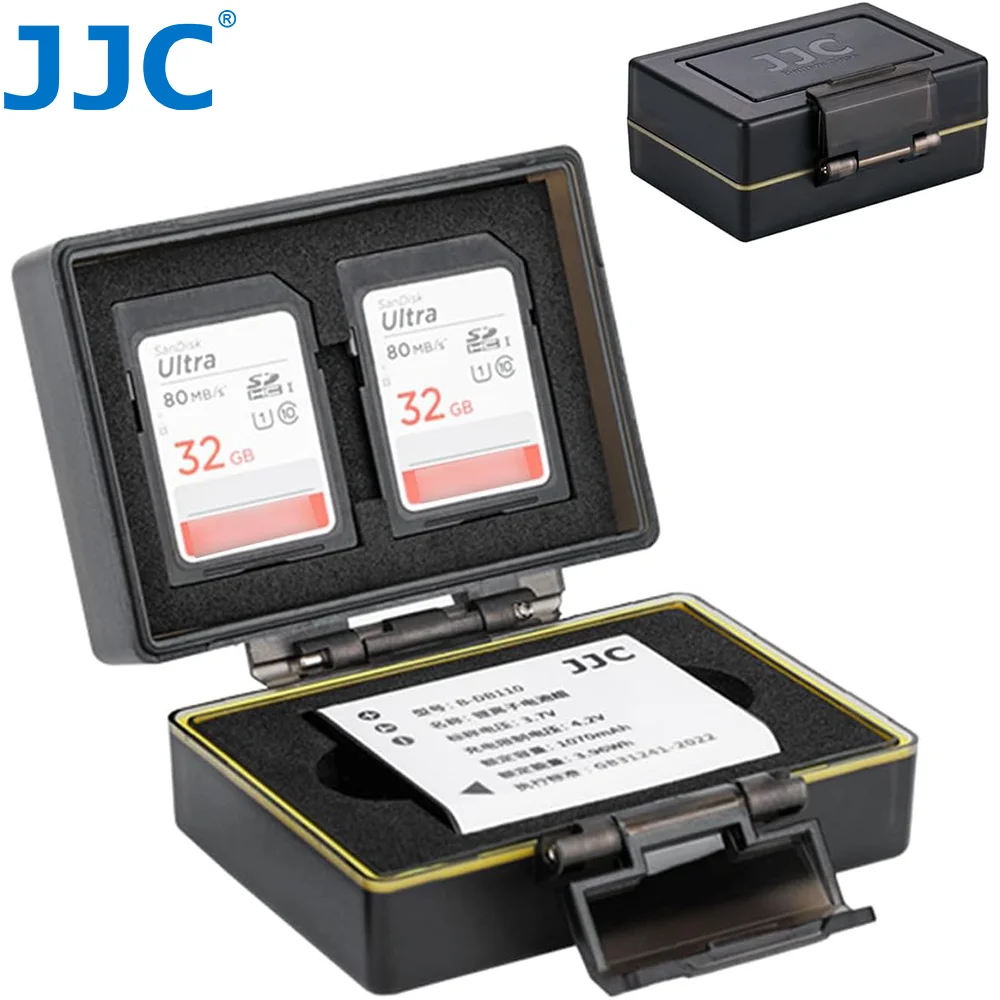 JJC DB-110 LI-90B Câmera Bateria Cartão de Memória Caso Suporte para Ricoh GR3 GR3X HDF Olympus TG-7 TG-6 TG-5 TG-4 TG-3 Armazenamento de Bateria