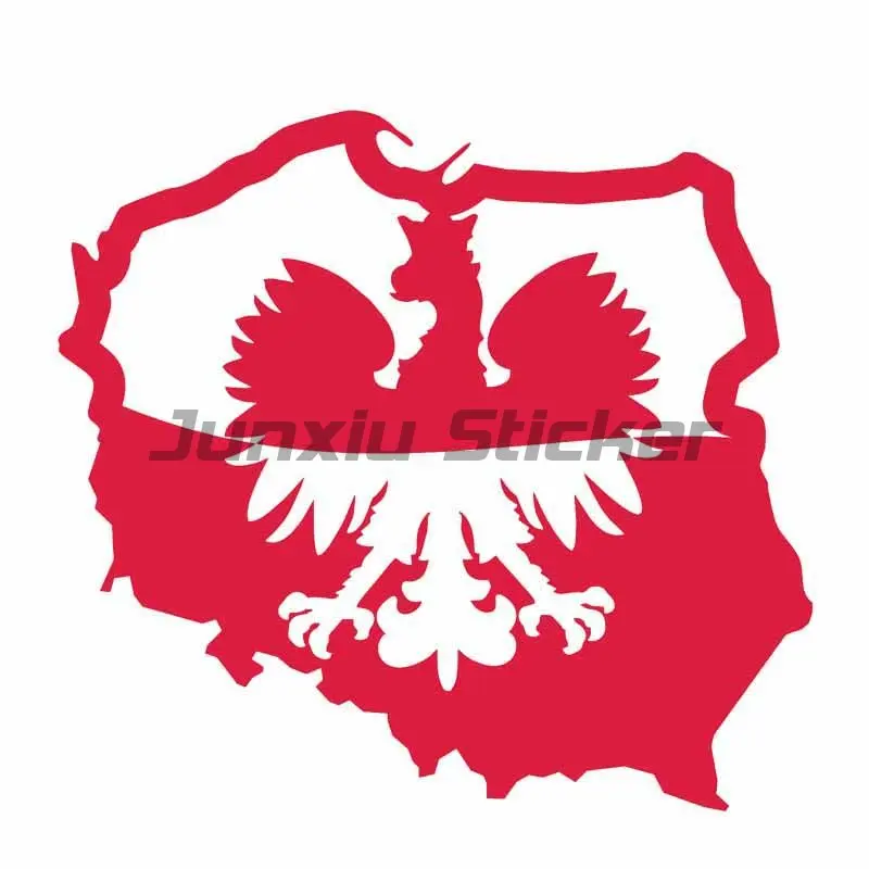Polish Eagle Red & White Emblem Decal – Plastic Car Badge (2-3/8" X 3")