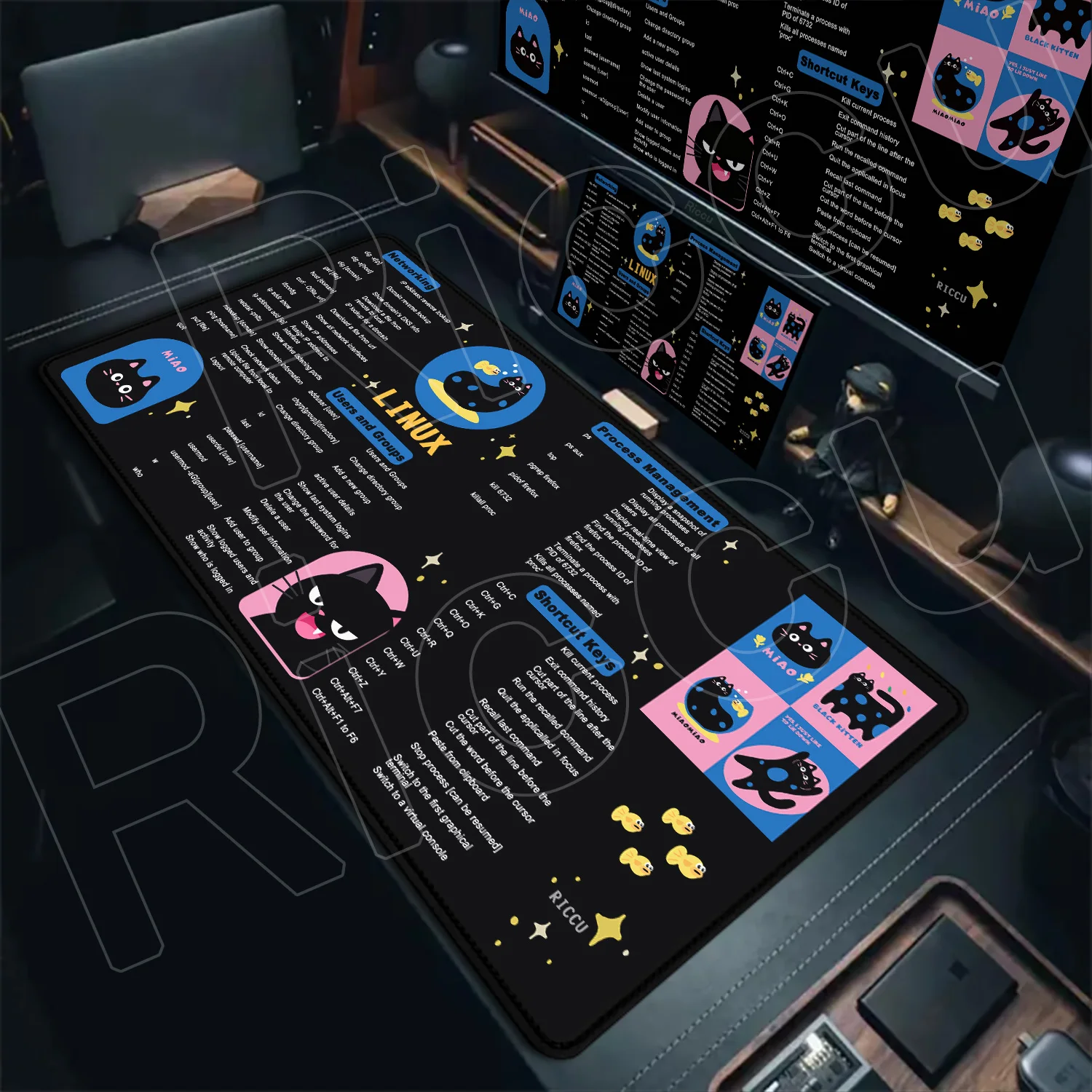 

HD XXL Linux shortcut key Memo Commands Mouse Pad Large Mousepad PC Office accessories Desk Mat 400x900mm protective pad carpet