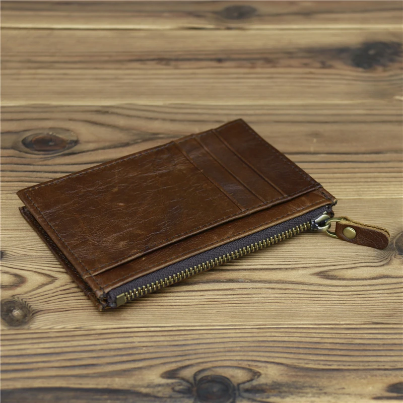 Card Holder Wallet Retro Unisex Slim Men Women Wallets Genuine Leather Soft Cowhide Mini Thin Credit Bank Card Purse Small