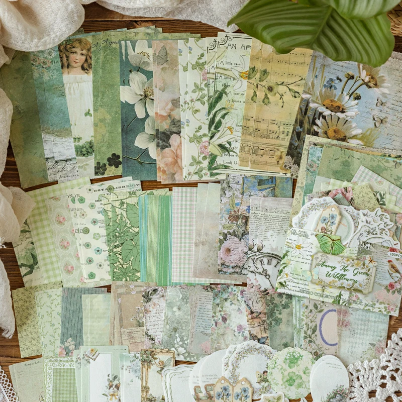 السيد ورقة المواد النباتية ورقة 100 ورقة/حزمة جوفاء الريف الحياة زهرة ورقة ديكور المنزل هدايا للأصدقاء