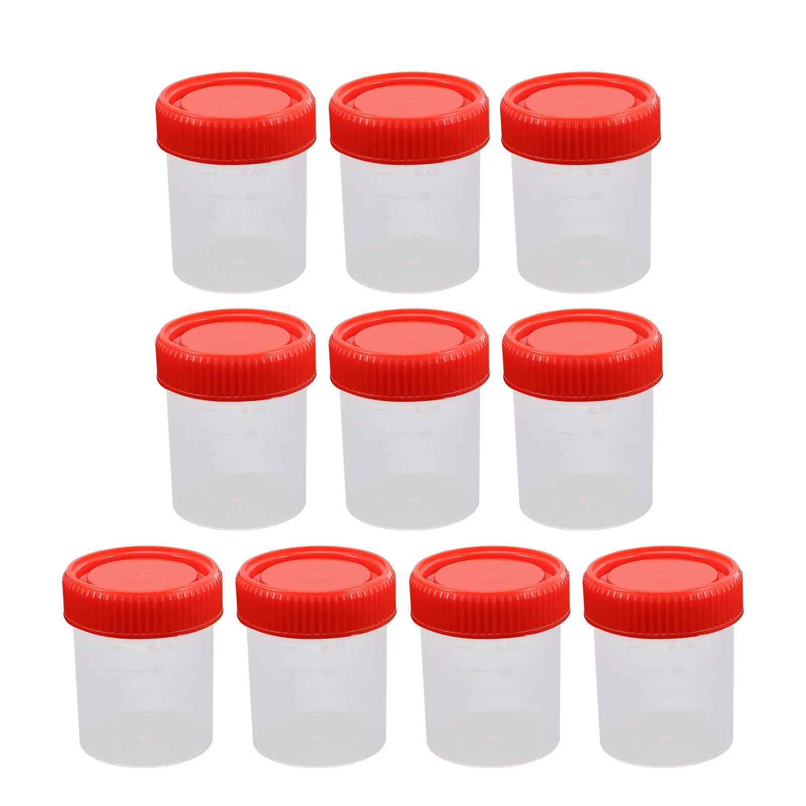 10Pcs Cups with Screw Lids Collection Containers Leak-Resistant Scale Marked Plastic Cups for