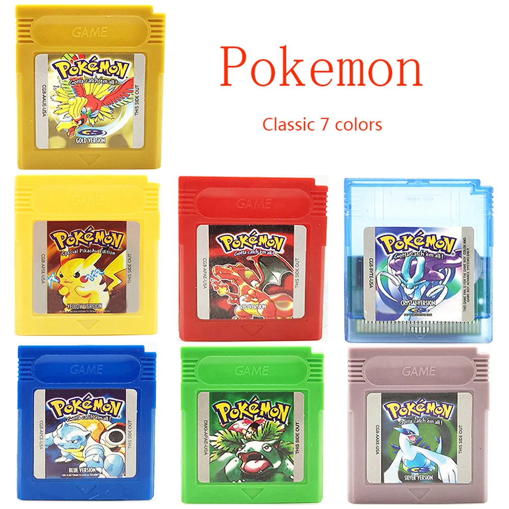 GBC Card 16-Bit Video Game Cartridge Console Card Classic Red Blue Crystal Golden Green Silver Yellow Game Card English version