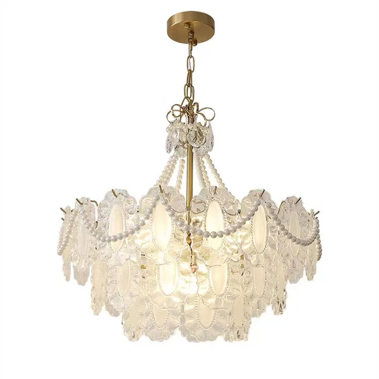 

French, retro, bedroom, chandelier, crystal, American, light luxury, Nordic, creative, simple