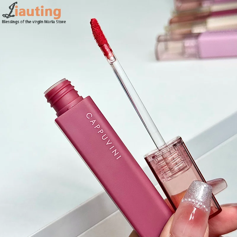 ملمع شفاه حريري مخملي غير لامع طين شفاه مقاوم للماء كوب غير لاصق ملمع شفاه مقاوم للتلطخ لا يتلاشى أحمر شفاه سائل مكياج نسائي #1