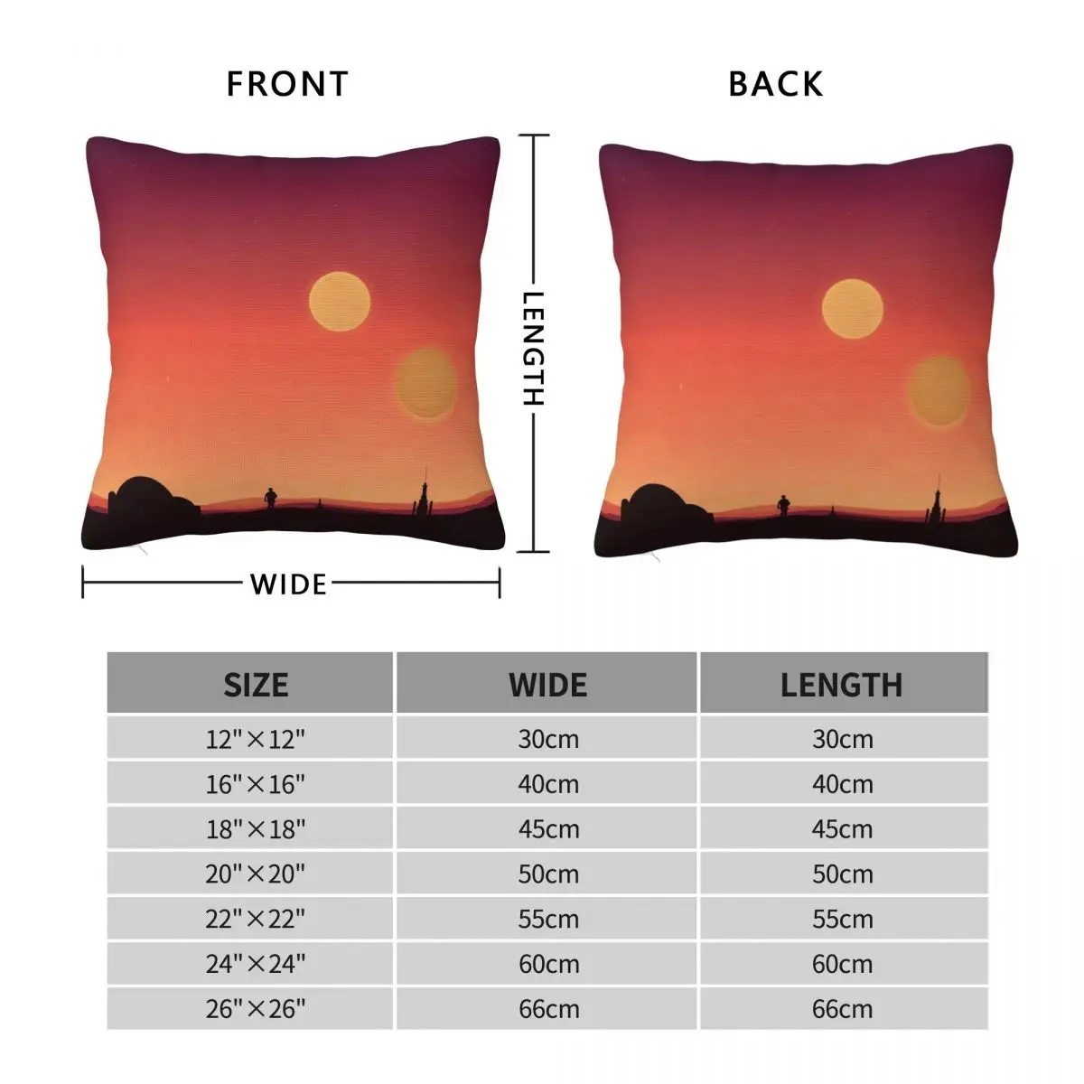 Skywalker Hometown Tatooine Square Pillowcase Polyester Linen Velvet Pattern Zip Decor Bed Cushion Cover Wholesale