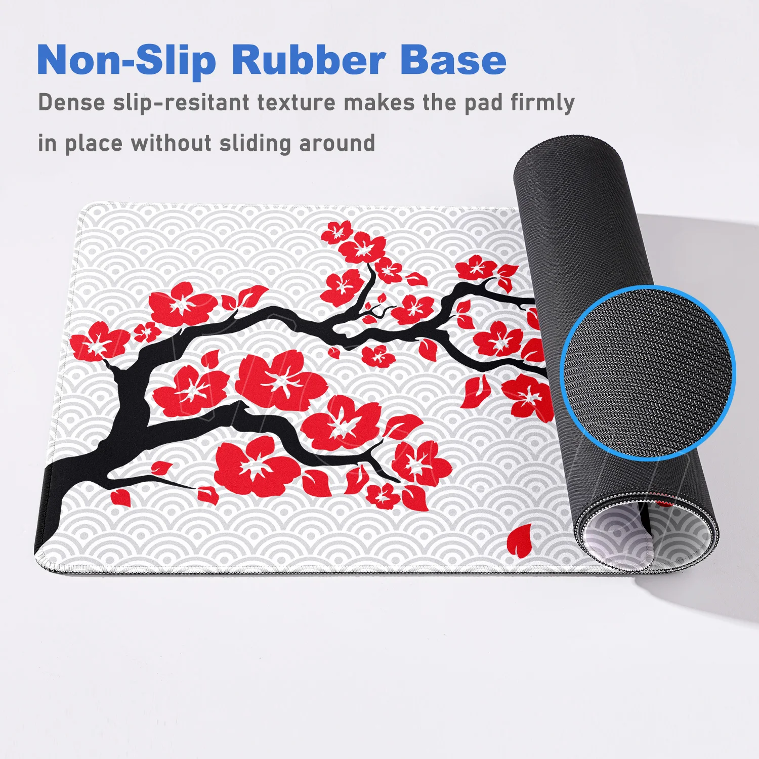 Japanese Sakura Mousepad XXL White & Red Laptops Gaming Table Mat Cherry Blossom Mouse Pad Anime Office Carpet PC Gamer Keyboard