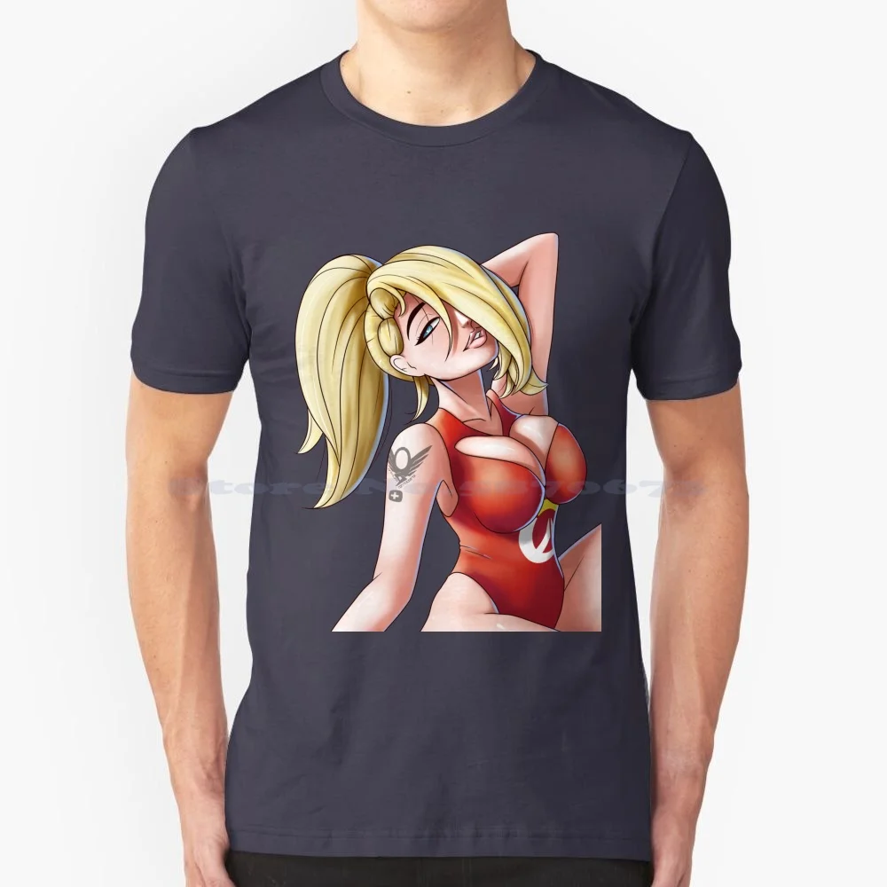 Mercy Swimsuit T Shirt 100% Cotton Tee Mercy Digital Drawing