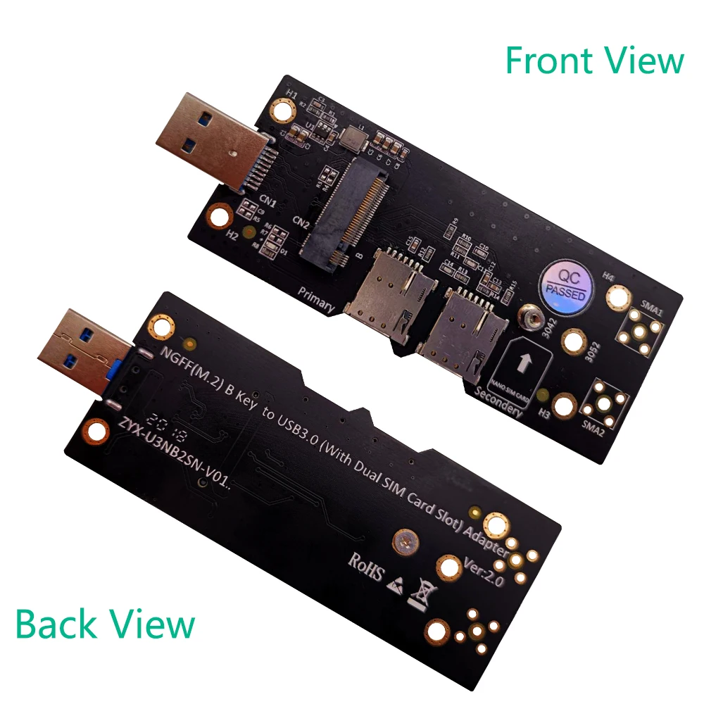 Adapter NGFF(M.2) na USB 3.0 z podwójnym gniazdem karty NANO SIM dla modułu 3G/4G/5G Obsługa 8-pinowego złącza karty SIM