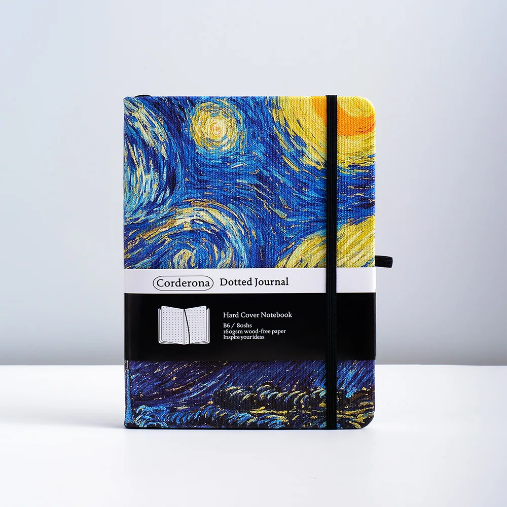 

B6 Van Gogh Bullet Dotted Journal Bujo Vincent Starry Night 160gsm Hardcover Dot Grid / Lined / Plain Notebook