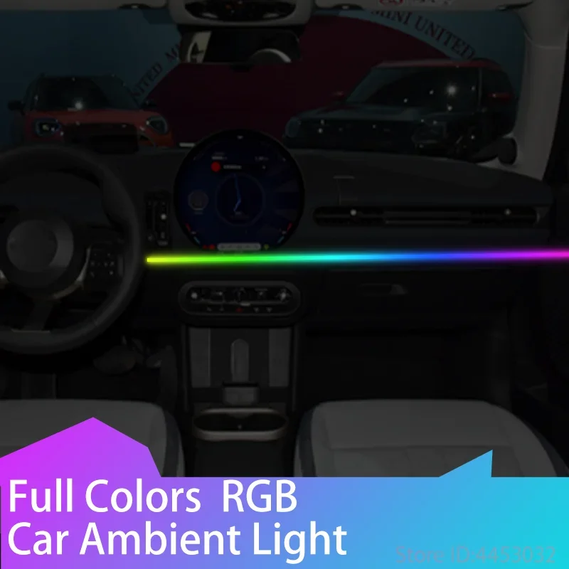 

Universal For Mini Cooper JCW F54 F55 F56 F57 F60 LED Car Ambient Light Dashboard RGB Hidden Flowing Lamp 64 colors USB 1.1m