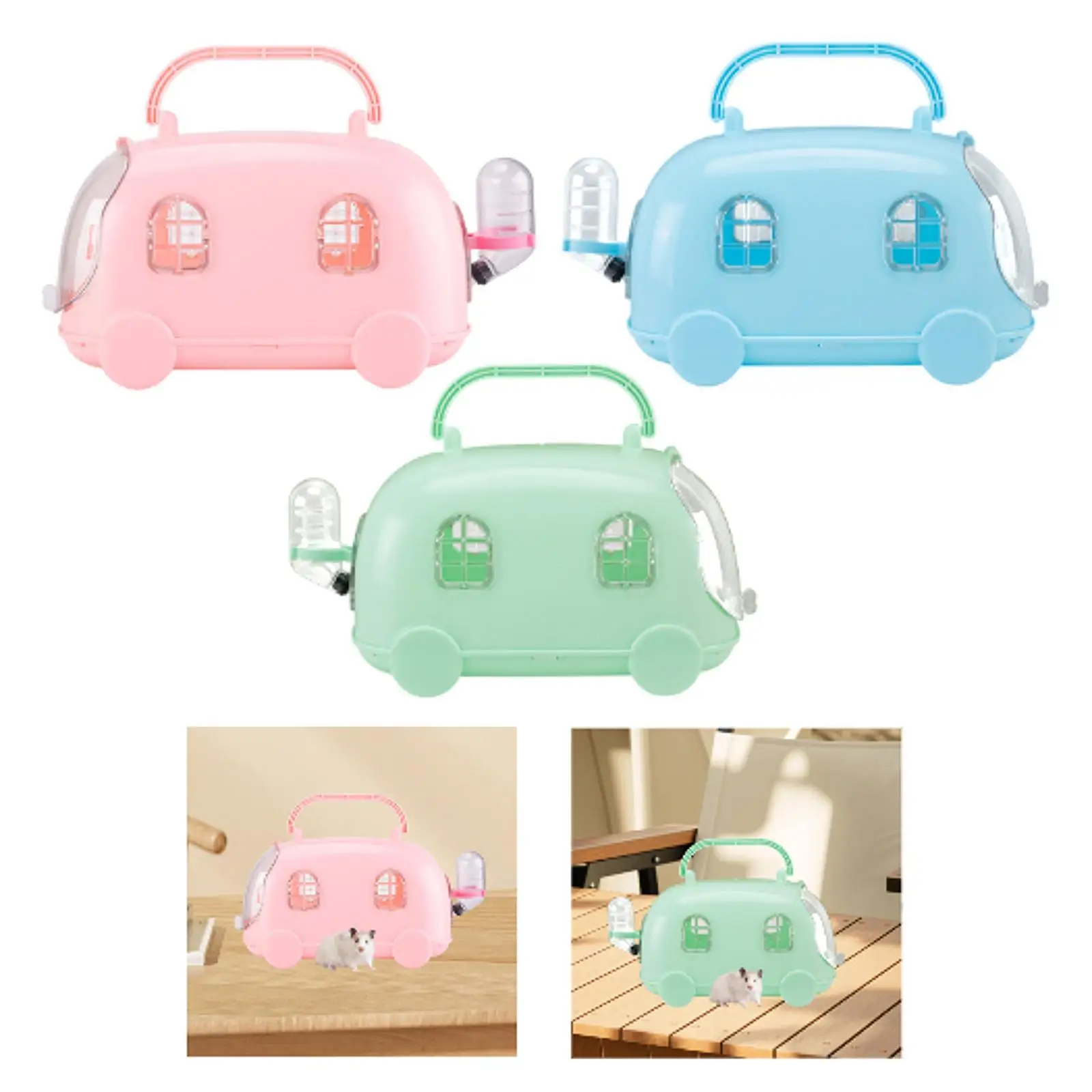 

Hamster Carrier Cage Small Pets Outdoor Carrier for Indoor Outdoor Gerbil