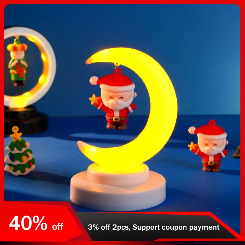 

13.3cm/5.23in Christmas Night Light LED Light Plastics Creativity Lamp Display Collectible Party Supplies Room Decoration Crafts