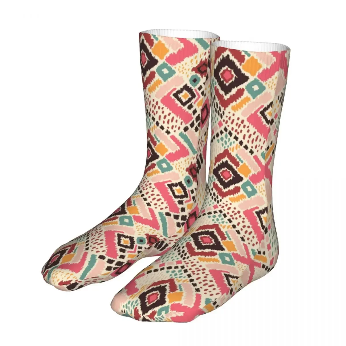 Aztec Boho Socks Men Women Casual Ikat Geometric Folklore Socks Hip Hop Spring Summer Autumn Winter Stockings Gifts